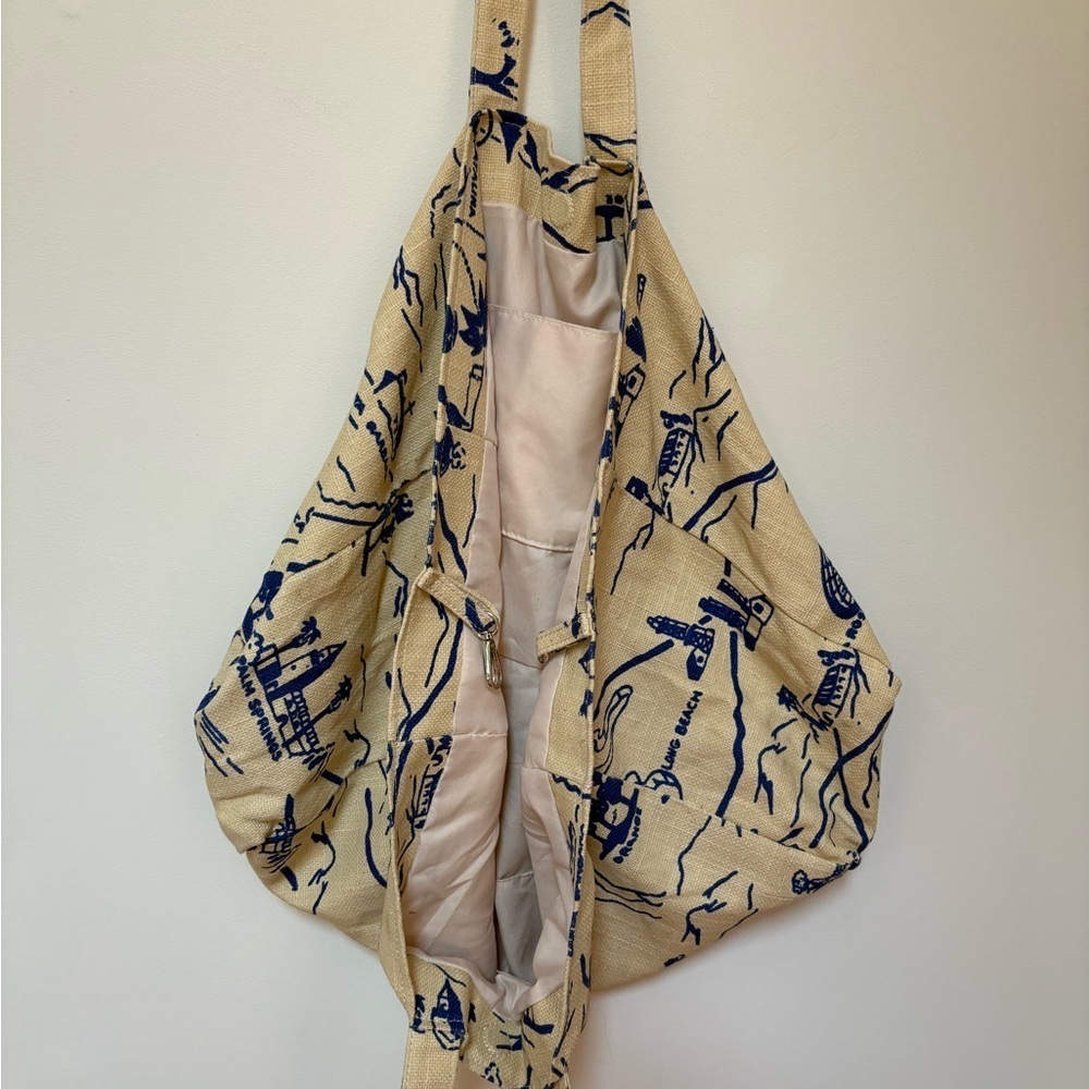 NWOT Urban Outfitters East-West Printed Jute Tote - Picture 11 of 13
